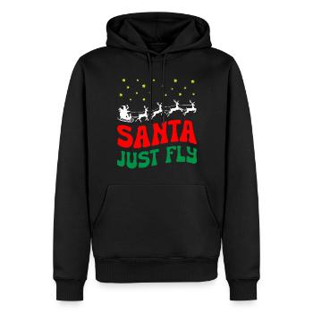 Santa Just Fly Christmas - Men’s Premium Organic Hoodie - black - Front - Nico (187cm)