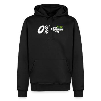 0% Vegan - Männer Premium Bio Hoodie - Schwarz - Vorne - Nico (187cm)