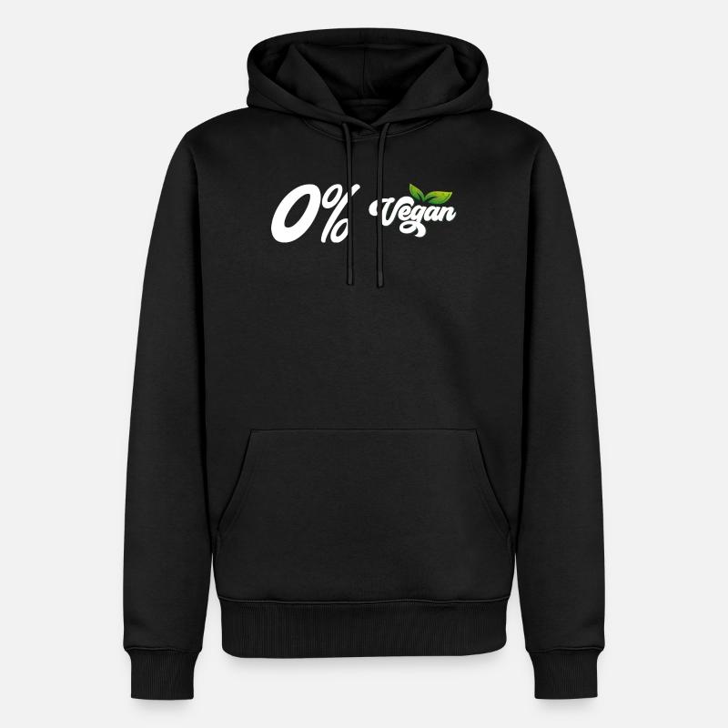 0% Vegan - Männer Premium Bio Hoodie - Schwarz