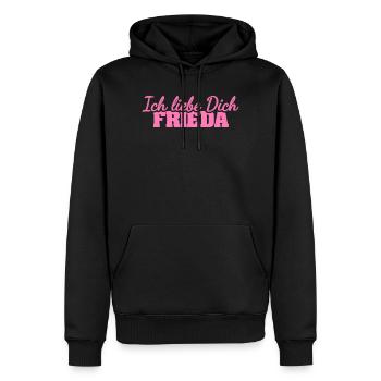 Liebe Fri - Männer Premium Bio Hoodie - Schwarz - Vorne - Nico (187cm)