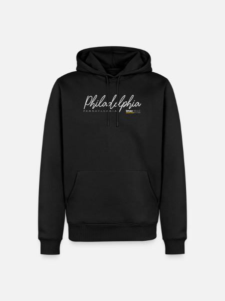 Elegant Philadelphia Skyline Silhouette - Men’s Premium Organic Hoodie - black