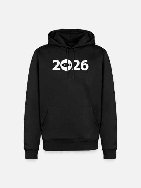 Fischer, Fisch, Fischereiverein 2026 - Männer Premium Bio Hoodie - Schwarz
