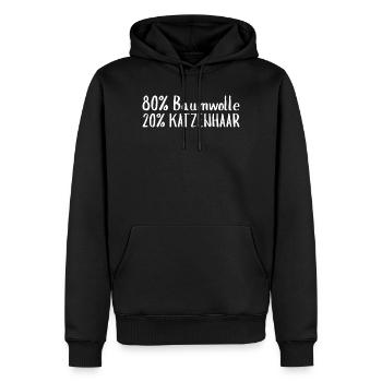80 % Coton, 20 % Cris de chat - Traces - Dictons - Chat - Sweat à capuche Premium bio Homme - noir - Devant - Nico (187cm)