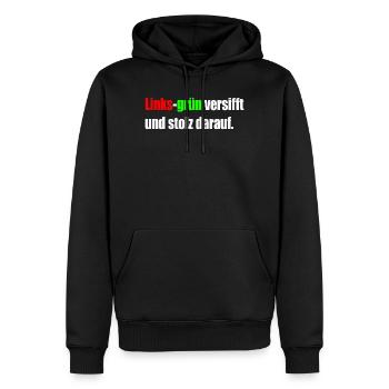 Links-grün versifft und stolz darauf. - Männer Premium Bio Hoodie - Schwarz - Vorne - Nico (187cm)