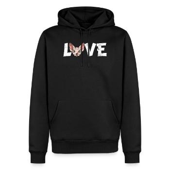 Sphynx Cat Love Haarlose Kätzchenkunst Katzenmama Papa - Männer Premium Bio Hoodie - Schwarz - Vorne - Nico (187cm)