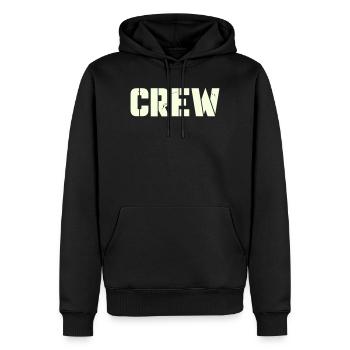 crew - Männer Premium Bio Hoodie - Schwarz - Vorne - Nico (187cm)