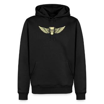 Flügel Badminton Emblem - Männer Premium Bio Hoodie - Schwarz - Vorne - Nico (187cm)