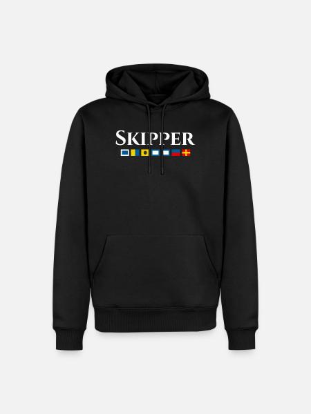 Conception du pavillon maritime Skipper - Sweat à capuche Premium bio Homme - noir