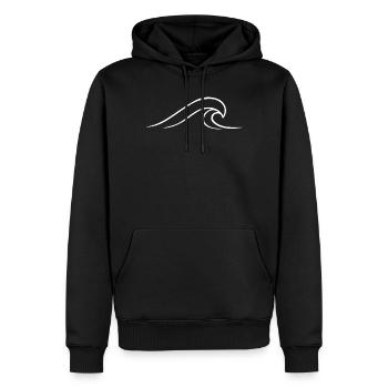Miniamlistic wave drawn with a line - Men’s Premium Organic Hoodie - black - Front - Nico (187cm)
