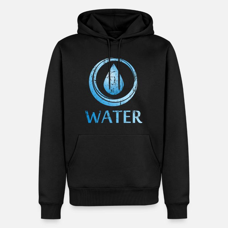 Vier Elemente Wasser - Männer Premium Bio Hoodie - Schwarz