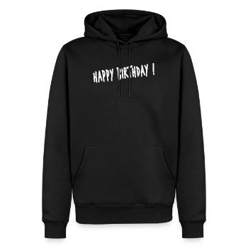JAHRESTAG. ALLES GUTE ZUM GEBURTSTAG. ALLES GUTE ZUM GEBURTSTAG. - Männer Premium Bio Hoodie - Schwarz - Vorne - Nico (187cm)