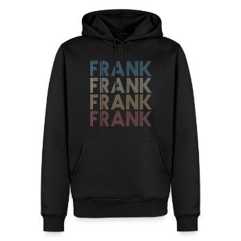 Frank Name I Retro First Name Cool - Men’s Premium Organic Hoodie - black - Front - Nico (187cm)
