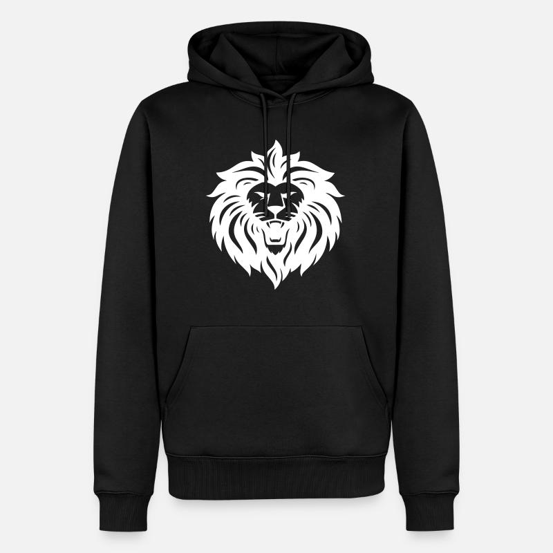 lion - Sweat à capuche Premium bio Homme - noir