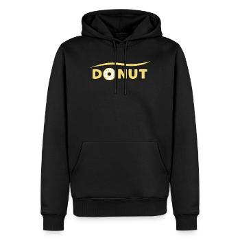 DONUT Schriftzug | donut claim - Männer Premium Bio Hoodie - Schwarz - Vorne - Nico (187cm)