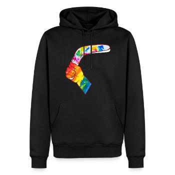 Boomerang Launcher - Men’s Premium Organic Hoodie - black - Front - Nico (187cm)