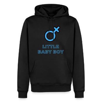 Baby Ankündigung - Junge - Schwangerschaft - Männer Premium Bio Hoodie - Schwarz - Vorne - Nico (187cm)