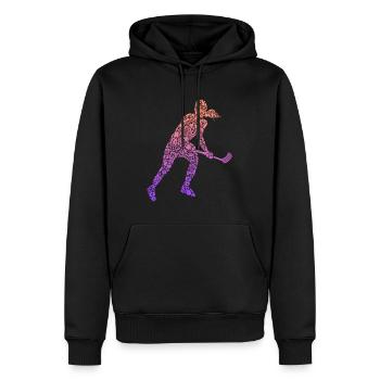 Joueur de floorball Floorballer Femmes Floorball - Sweat à capuche Premium bio Homme - noir - Devant - Nico (187cm)