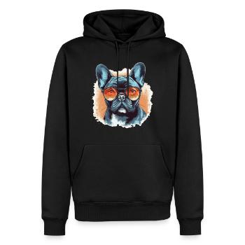 French Bulldog Breed, French Bulldog - Men’s Premium Organic Hoodie - black - Front - Nico (187cm)