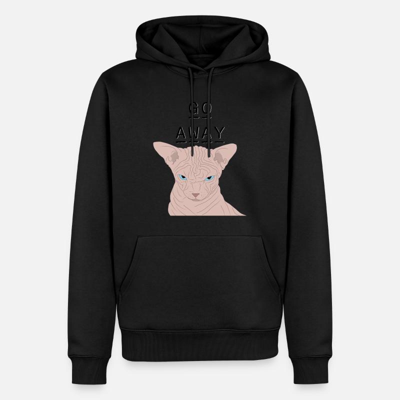 Grumpy sphynx - geh weg - Männer Premium Bio Hoodie - Schwarz