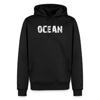 OCÉAN - Sweat à capuche Premium bio Homme - noir - Devant - Nico (187cm)