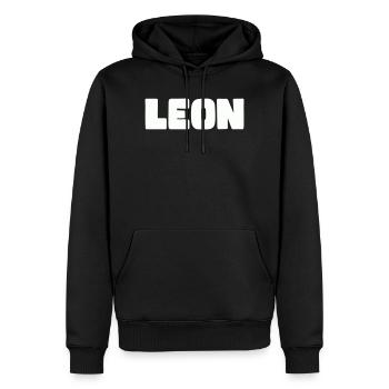 Leon Name - Men’s Premium Organic Hoodie - black - Front - Nico (187cm)