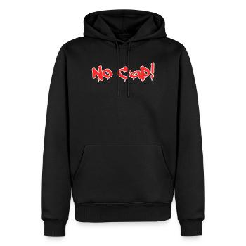 No Cap - Männer Premium Bio Hoodie - Schwarz - Vorne - Nico (187cm)