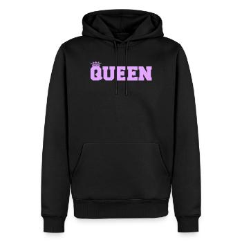 Königin in Lila Kronen-Style - Männer Premium Bio Hoodie - Schwarz - Vorne - Nico (187cm)