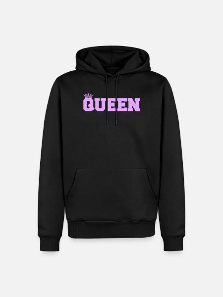 Königin in Lila Kronen-Style - Männer Premium Bio Hoodie - Schwarz