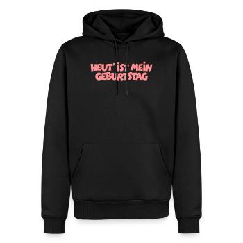 Heut' ist mein Geburtstag (Pink) - Männer Premium Bio Hoodie - Schwarz - Vorne - Nico (187cm)
