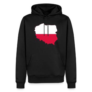 Poland map flag svg - Men’s Premium Organic Hoodie - black - Front - Nico (187cm)