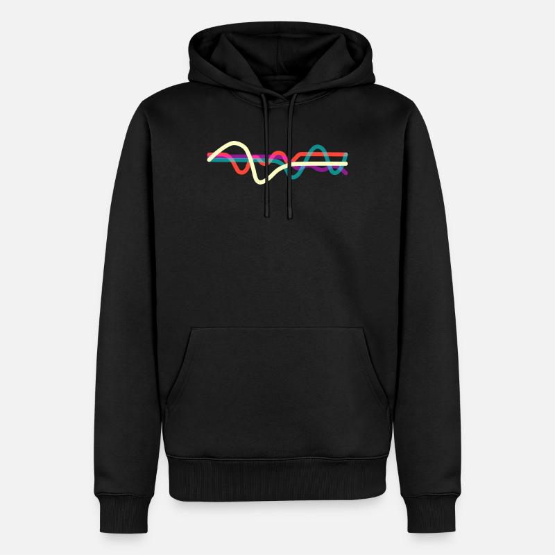 Lines - Männer Premium Bio Hoodie - Schwarz