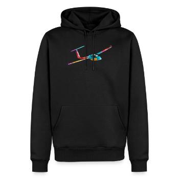 Planeur pilote - Sweat à capuche Premium bio Homme - noir - Devant - Nico (187cm)