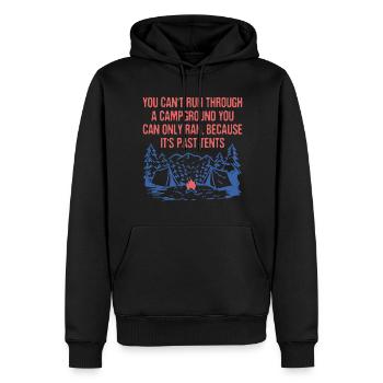 Impossible de courir à travers un terrain de camping Camping Randonnée - Sweat à capuche Premium bio Homme - noir - Devant - Nico (187cm)