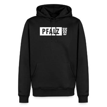 Pfalz Schild mit Dubbeglas - Männer Premium Bio Hoodie - Schwarz - Vorne - Nico (187cm)