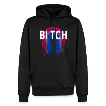 Bi tch Bisexuelle LGBTQ Bi Pride Petite amie LGBT - Sweat à capuche Premium bio Homme - noir - Devant - Nico (187cm)