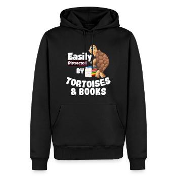 Turtle Books | Idée cadeau de tortue - Sweat à capuche Premium bio Homme - noir - Devant - Nico (187cm)