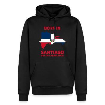 Dominikanische Republik - Männer Premium Bio Hoodie - Schwarz - Vorne - Nico (187cm)
