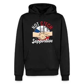 Pas tchèque mais un voyageur de pays favorable tchèque - Sweat à capuche Premium bio Homme - noir - Devant - Nico (187cm)
