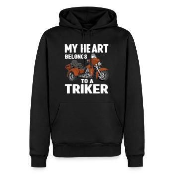 Triker - Männer Premium Bio Hoodie - Schwarz - Vorne - Nico (187cm)