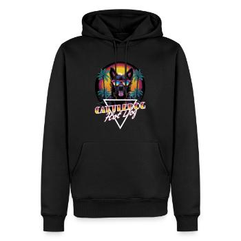 Chemise à hot-dog Retro Wave Cattledog - Sweat à capuche Premium bio Homme - noir - Devant - Nico (187cm)