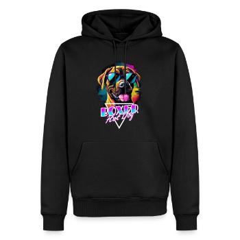 Retro Wave Boxer Hot Dog Shirt - Männer Premium Bio Hoodie - Schwarz - Vorne - Nico (187cm)