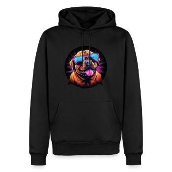 Chemise Retro Wave Dogue de Bordeaux pour chien - Sweat à capuche Premium bio Homme - noir - Devant - Nico (187cm)