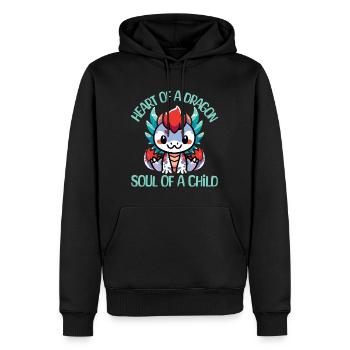 Coeur d’un Dragon, âme d’un enfant fantaisie chemise - Sweat à capuche Premium bio Homme - noir - Devant - Nico (187cm)