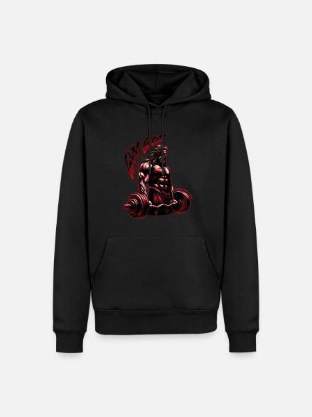 Ancient Greek God Zeus Gym - Herre Premium økologisk hoodie - sort