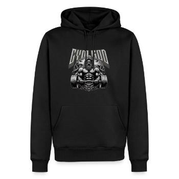 Weightlifting Greek God Zeus Gym God - Men’s Premium Organic Hoodie - black - Front - Nico (187cm)