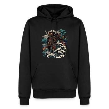 Ukiyo e Chemise de guerrier samouraï japonais - Sweat à capuche Premium bio Homme - noir - Devant - Nico (187cm)