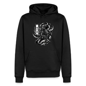 Asian Samurai Warrior Ukiyo e - Männer Premium Bio Hoodie - Schwarz - Vorne - Nico (187cm)