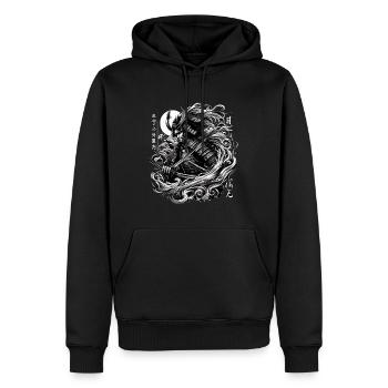 Japanese Samurai Warrior Kanji Design - Männer Premium Bio Hoodie - Schwarz - Vorne - Nico (187cm)