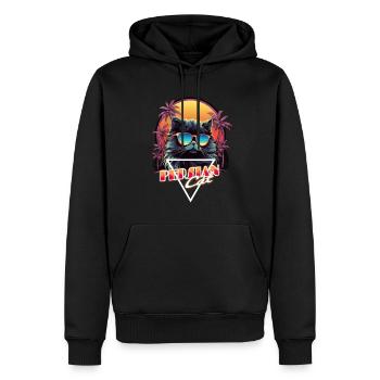 Retro Wave Persian Cat Miami Shirt - Männer Premium Bio Hoodie - Schwarz - Vorne - Nico (187cm)
