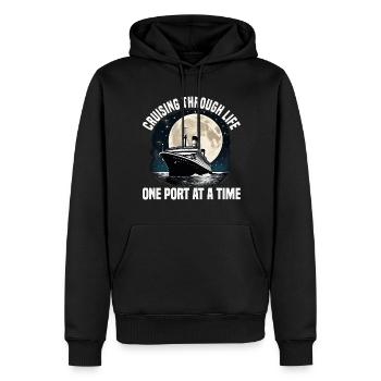 Cruising Through Life Cruise Ship Vacation Group - Männer Premium Bio Hoodie - Schwarz - Vorne - Nico (187cm)